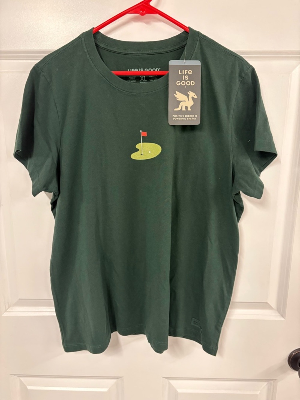 Life is Good Women's Golf Green Short Sleeve Crusher Tee Size XL